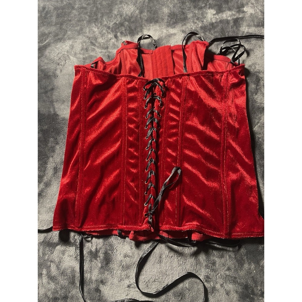 Torrid Vintage Red Velvet Corset Size 2‎ Whimsigoth Y2K - Picture 2 of 6
